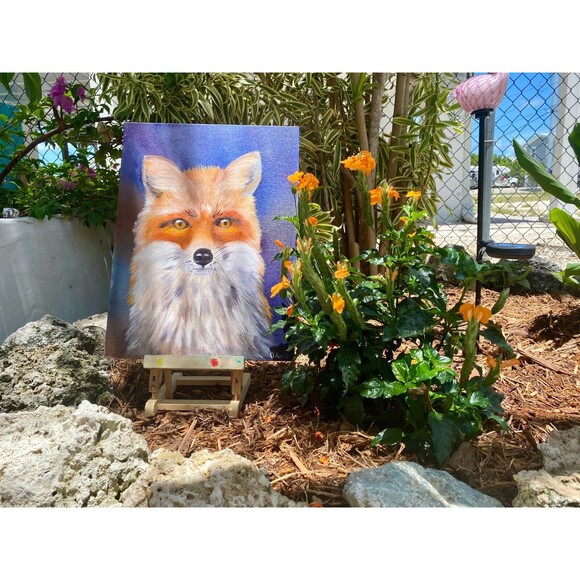 Red Fox Original Oil Painting 12x16 inches Wildlife Fine Art Portrait Hand Paint - Picture 2 of 10